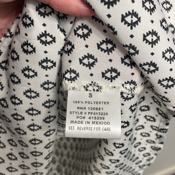 Last Chance! Pink Rose Black and White Printed Dress with Tie sz S - Picture 8 of 8